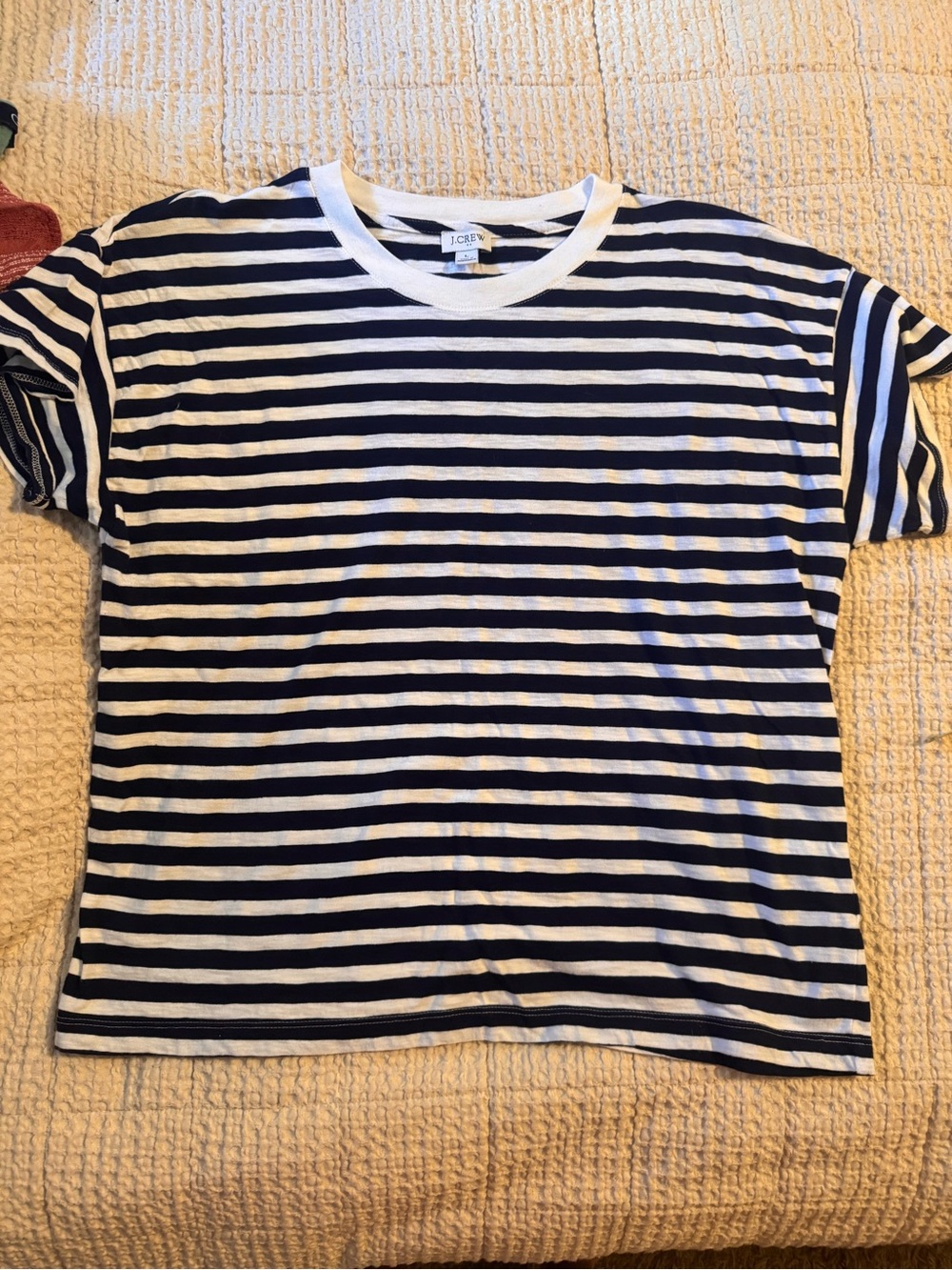 J. Crew Women’s Navy & White Striped Short Sleeve Tee